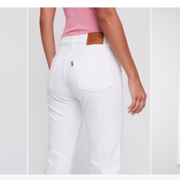 Wedgie Straight Leg Levi White jeans - Picture 2 of 8